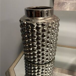 Urban Barn bubble silver vase 9” brand new